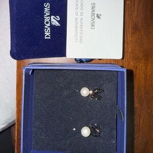 Swarovski Black and White Pearl Earrings
